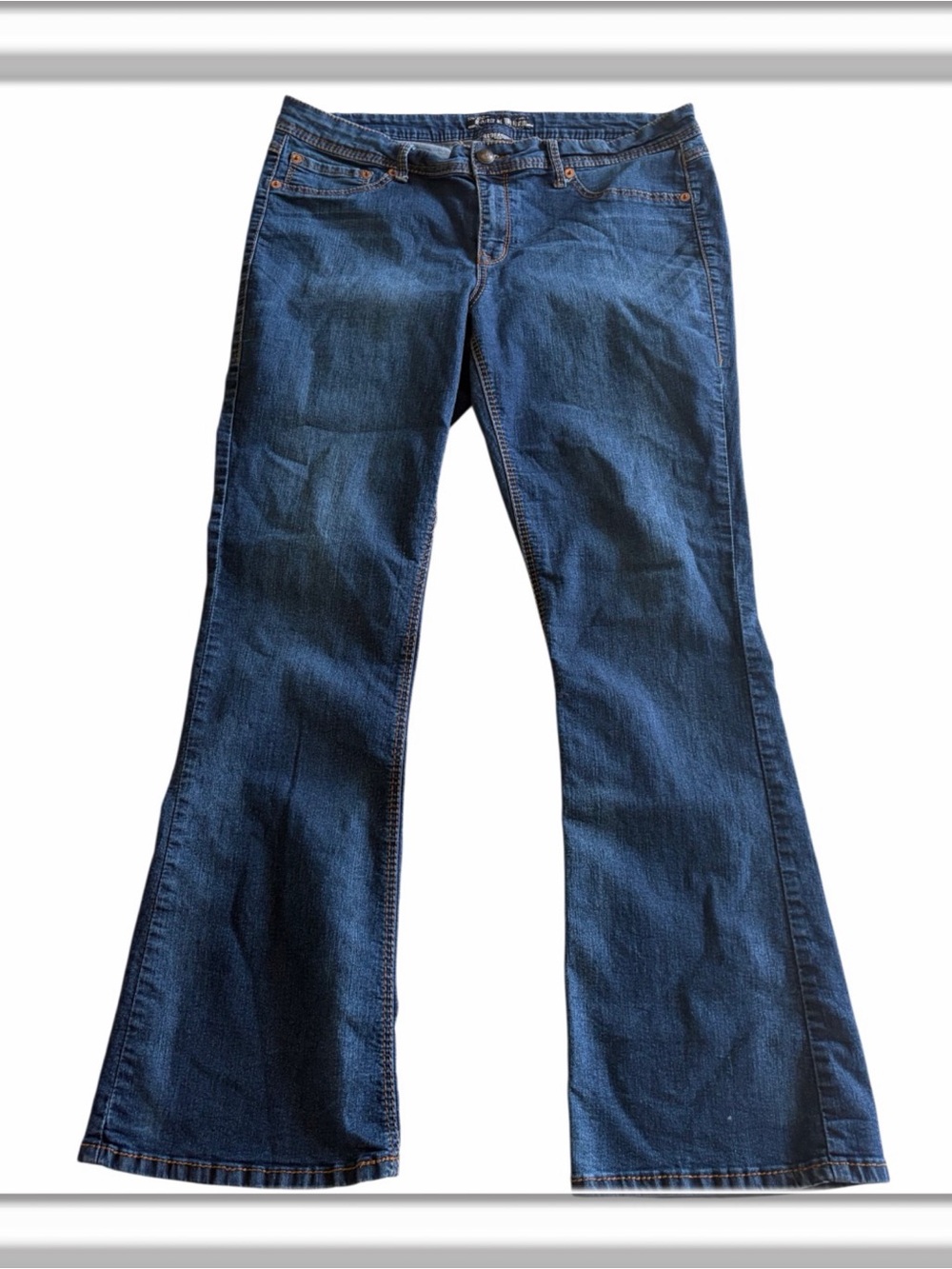 Source of Wisdom Flare Denim Jeans Size 18 Mid-Rise Stretch Long Length
